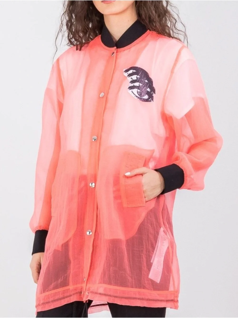 DIESEL G-CLAY JACKET OOSEZN-OBAYF-3AX IN PINK Organza Nylon Size S